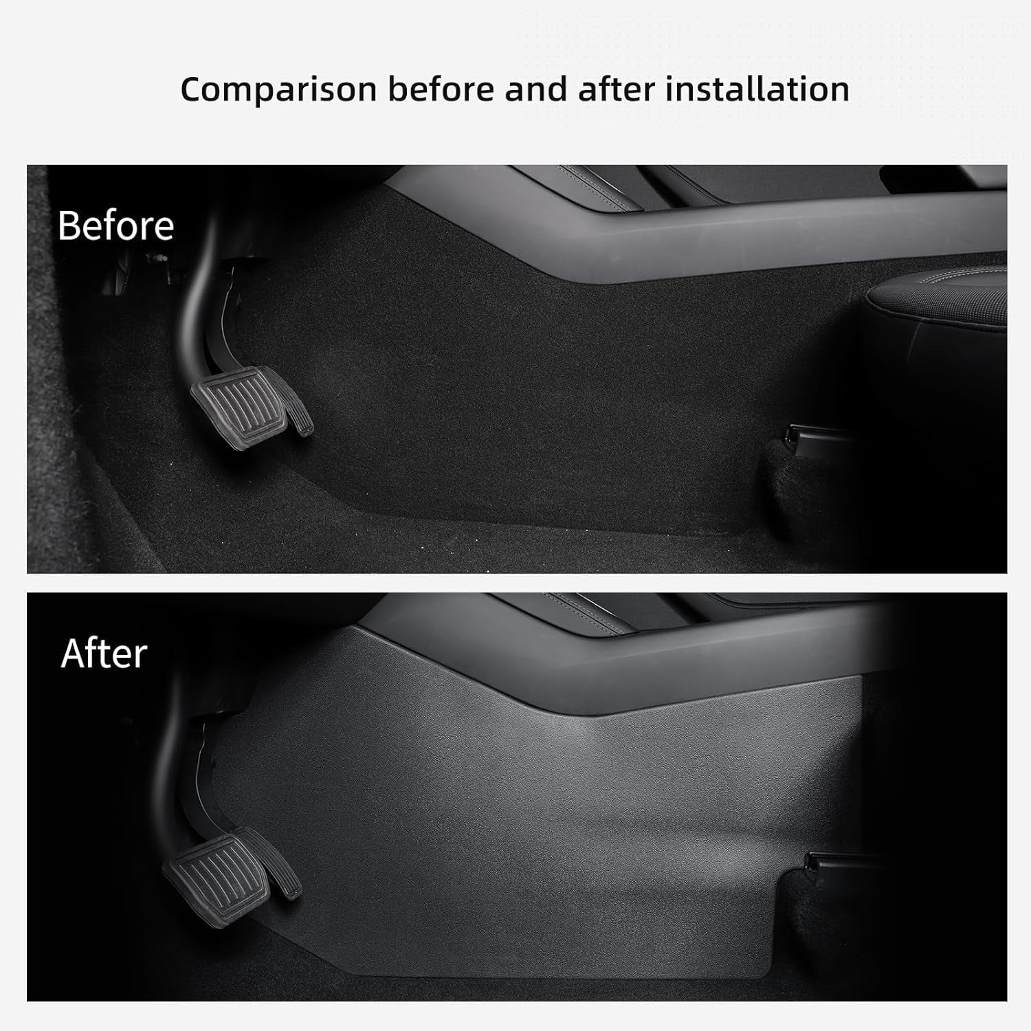 5Pcs Front & Rear Center Console Anti-Kick Pad for Model Y Juniper