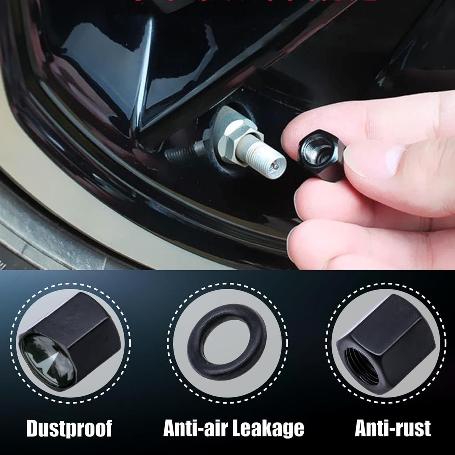 Tire Valve Stem Caps for Tesla(4 Pack)