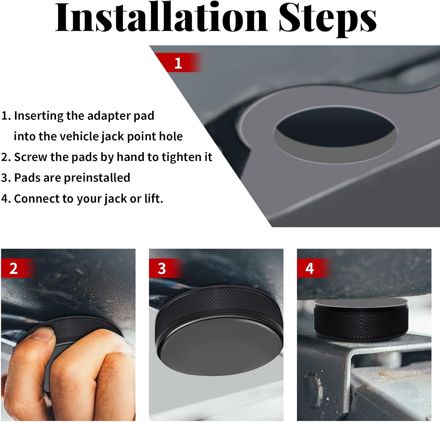 Lifting Jack Adapter Pad Pucks for Model S 3 X Y