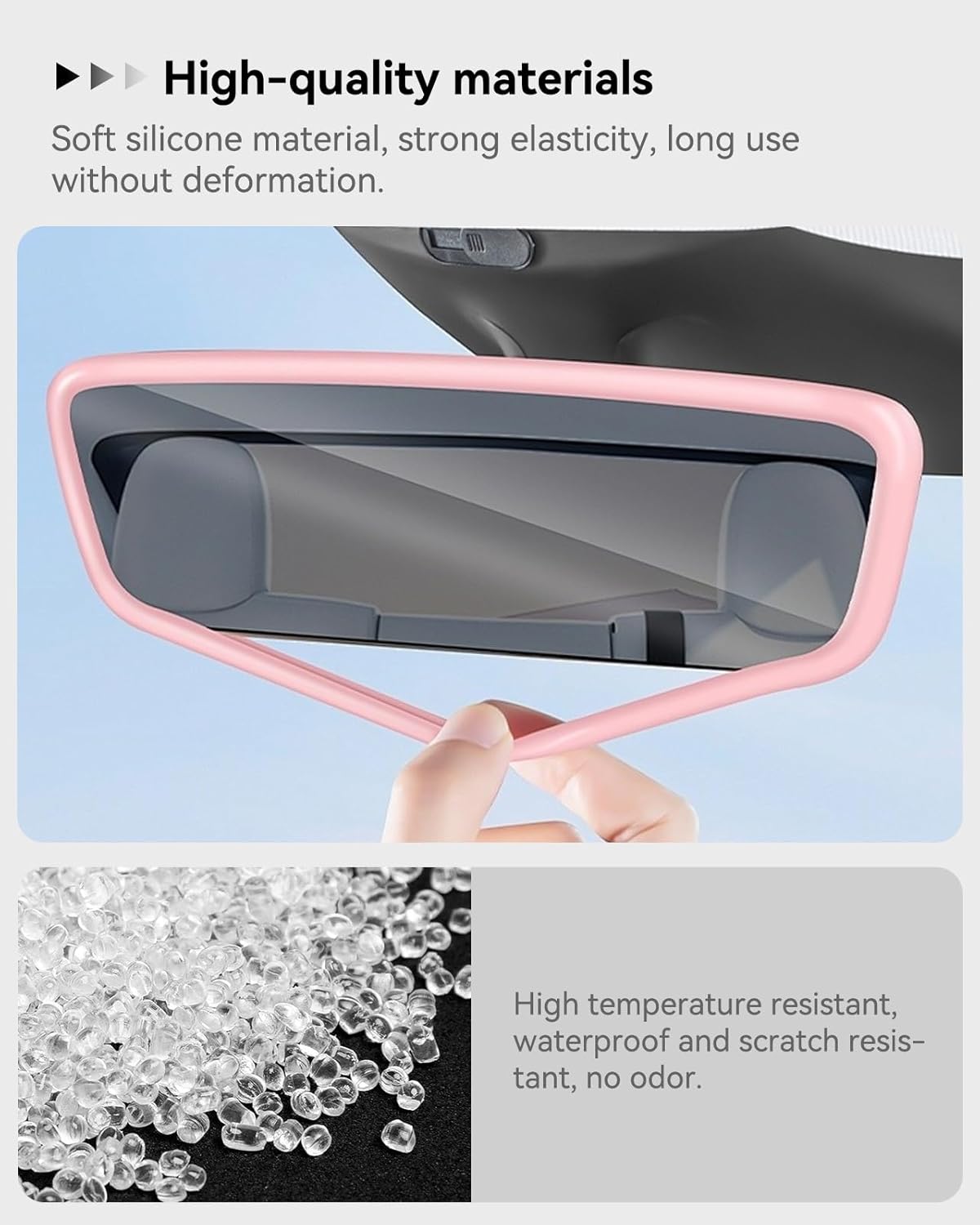 Wireless Charger Mat, Screen, and Rearview Mirror Protector Frame (3 pcs)