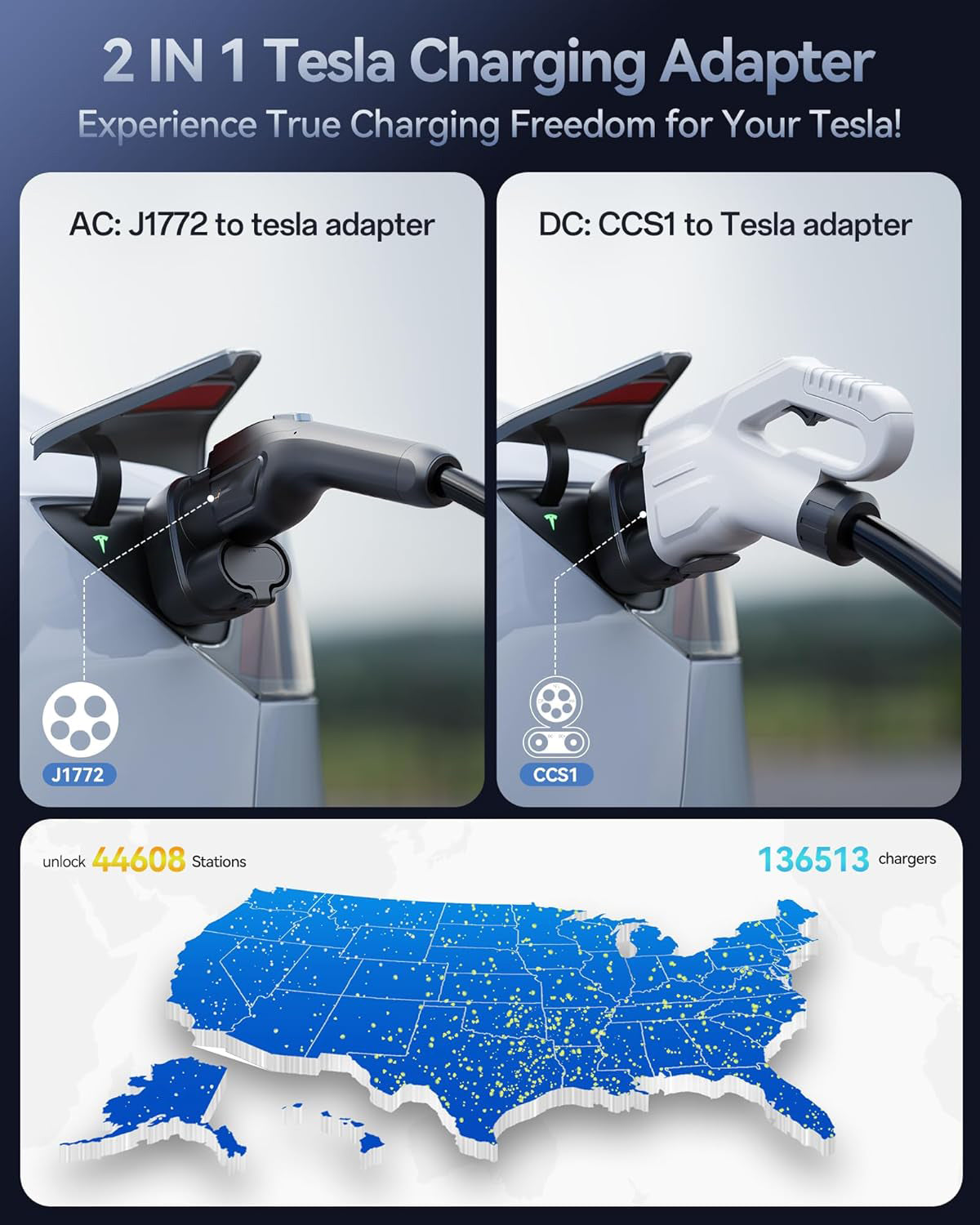 CCS Combo 1 Adapter to NACS Charger for Tesla