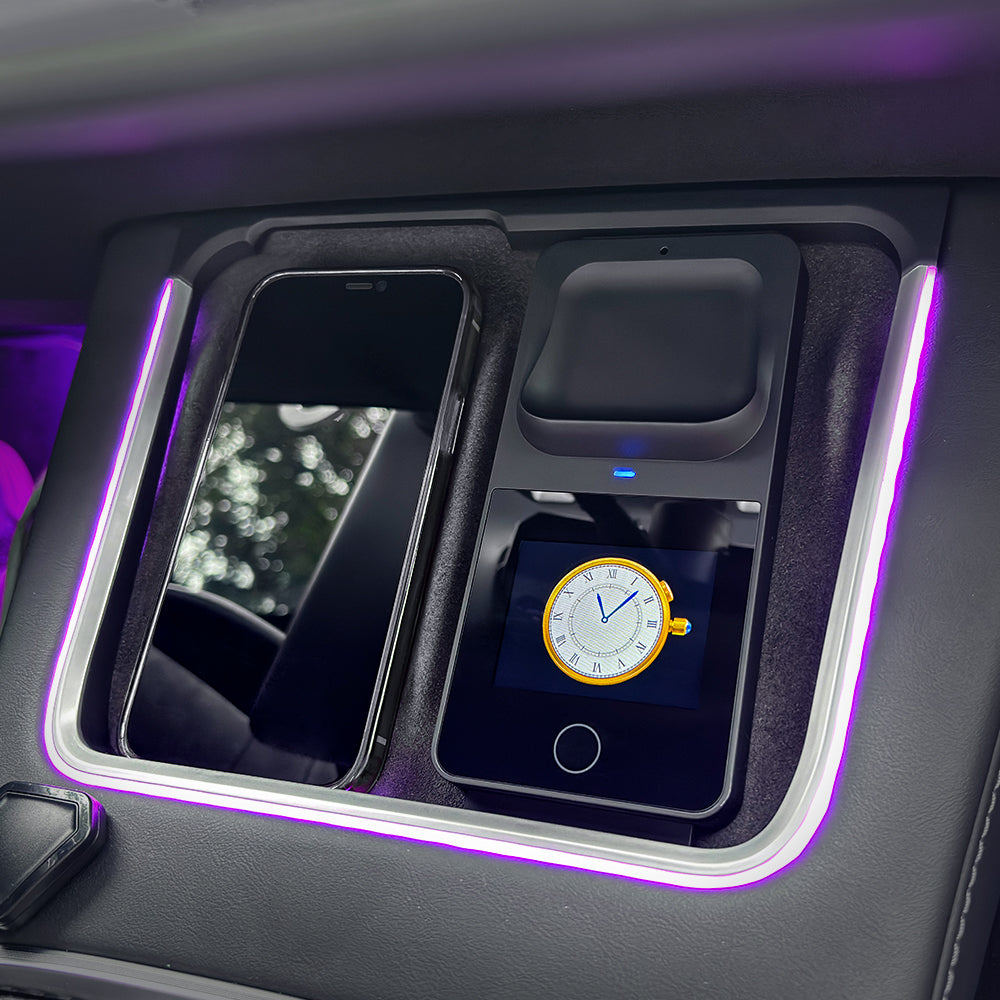Wireless Charger with Ambient Light for Model 3/Y - 2 Footwell Light